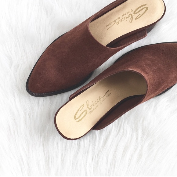 Sbicca | chocolate brown suede contoured mules - Picture 3 of 6